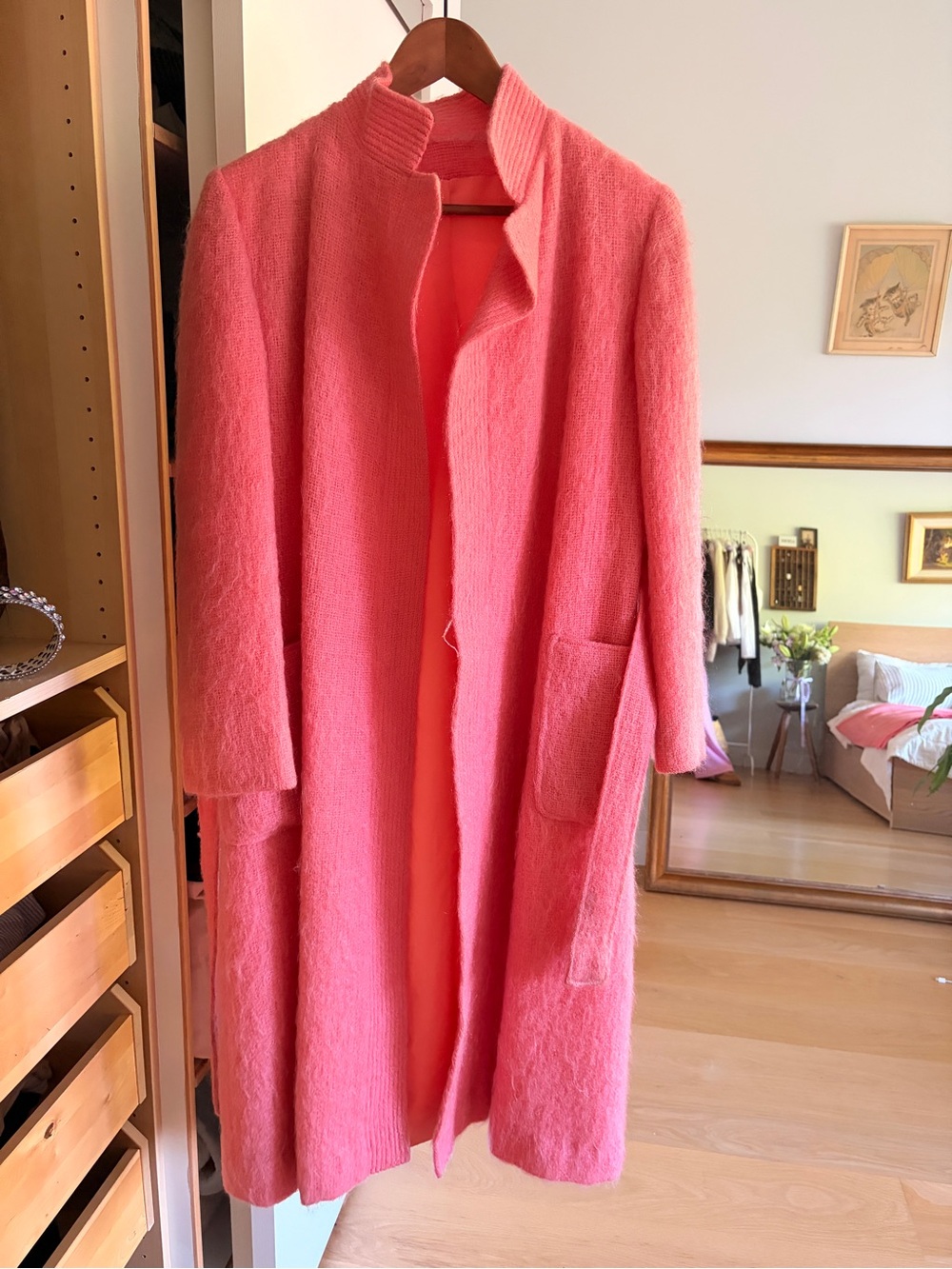 Vintage  Pink mohair Wool Coat